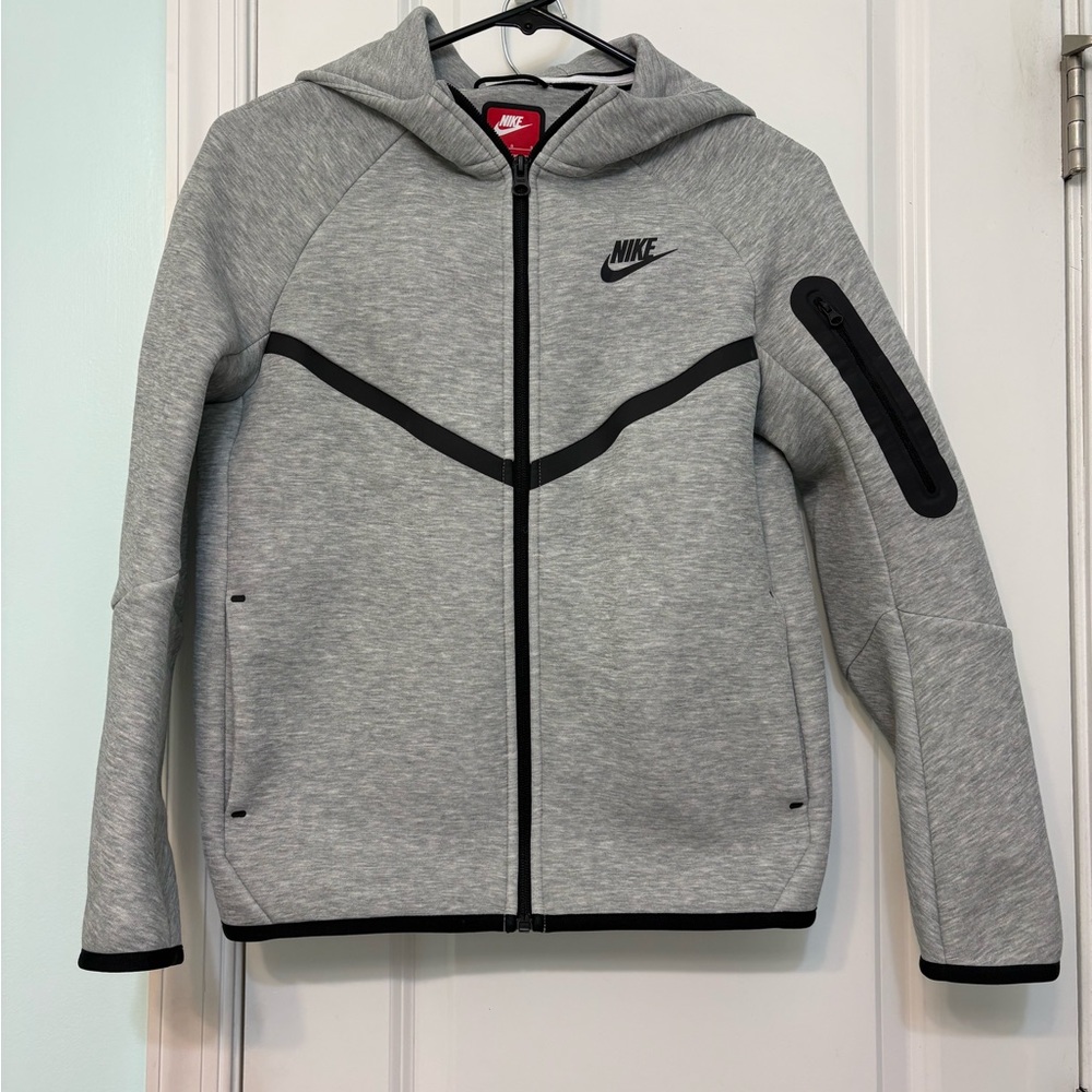 Nike Tech Gray Full-Zip Hoodie- Youth Large